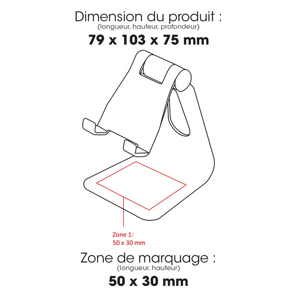 STAN - BND408 - Support de téléphone de bureau en aluminium recyclé