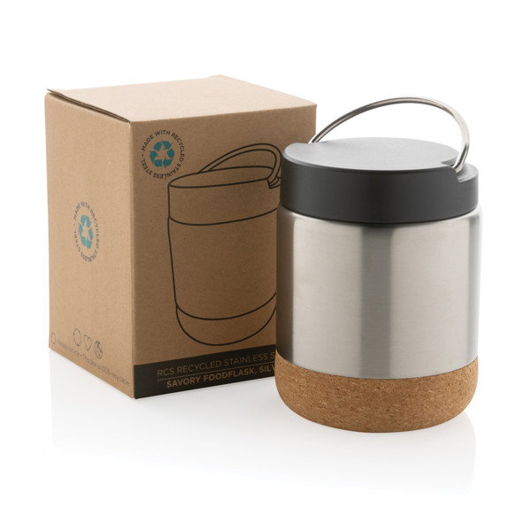 Bučka za hrano XD Collection 400 ml, reciklirano jeklo - Silver