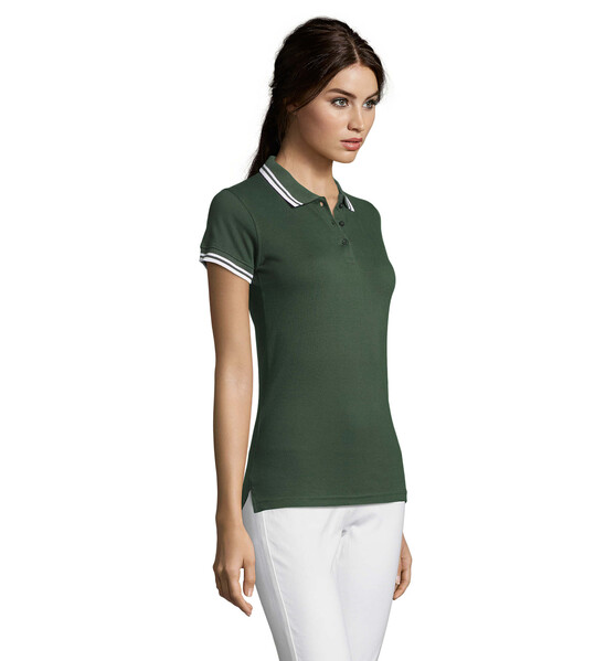 PASADENA pólo mulher 200g Pasadena Women - Forest Green / WhiteM