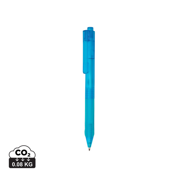 Stylo X9 finition givré avec grip silicone - Bleu Clair