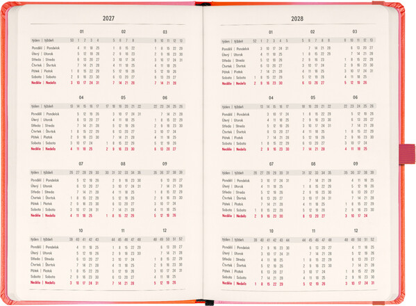 Notique Planbook Diář/Notes Korál 2027, 13 x 21 cm - Východní