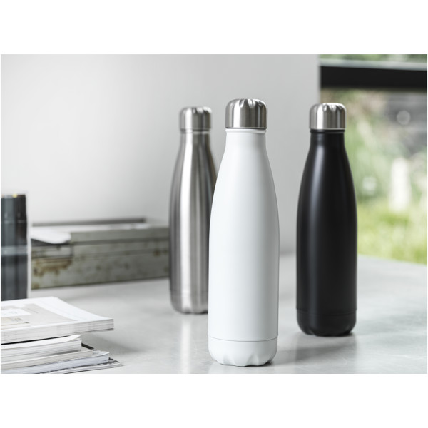 Bouteille isotherme sous vide Cove de 500 ml en cuivre et acier inoxydable recyclé certifié RCS - Blanc
