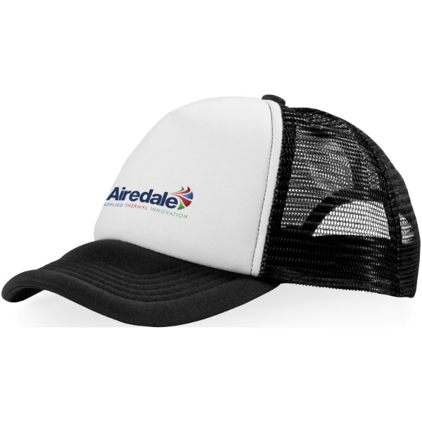 Trucker 100 g/m² Kappe mit 5 Segmenten - schwarz / weiss