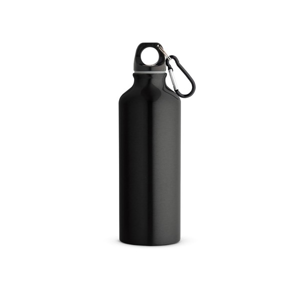 RE-LANDSCAPE M. Recyklovaná hliníková fľaša (100% rAL) s karabínkou 530 ml - Čierna