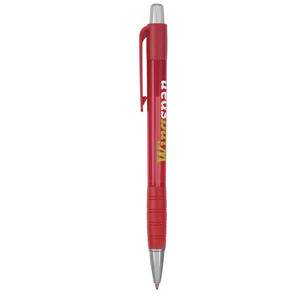 Striped Grip Pen - Red / Blue Ink
