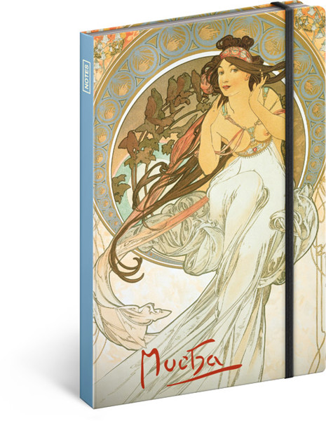 Notique Notes Alfons Mucha – Hudba, Linkovaný, 13 x 21 cm