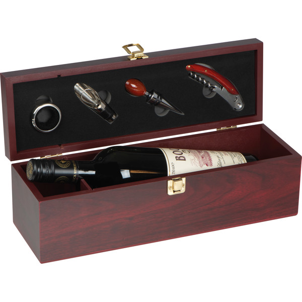 GRAHAM Cutie de vin din lemn pentru 1 sticlă - Brown