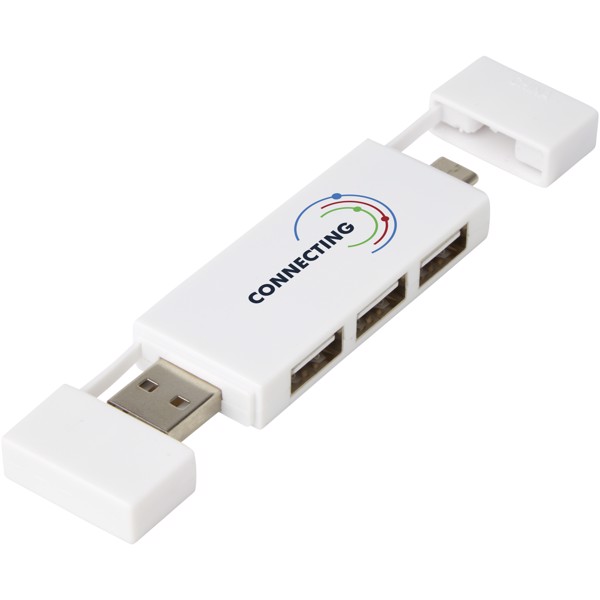 Mulan doppelter USB 2.0-Hub - weiss