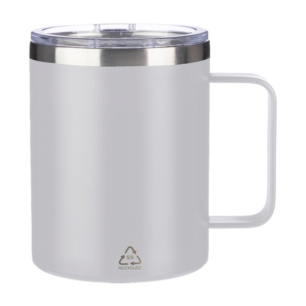 Copo térmico de parede dupla Renate | Reciclado | 300 ml - branco