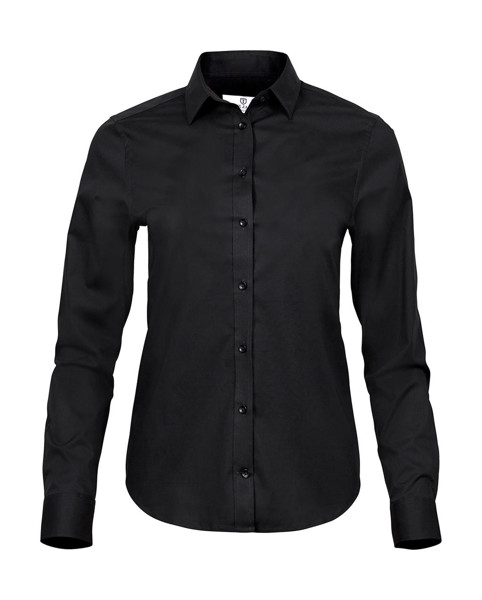 Ladies Stretch Luxury Shirt - Black / S