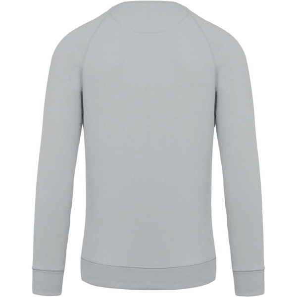 Men's Organic Cotton Crew Neck Raglan Sleeve Sweatshirt - Snow Grey / L