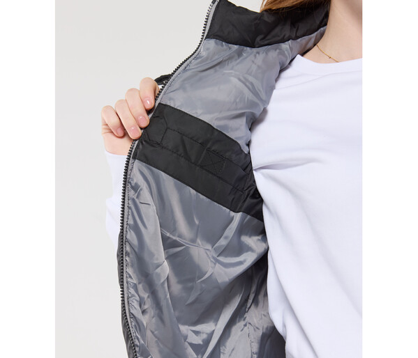 Bodywarmer doudoune femme avec capuche - BLACK / GREY / XXL