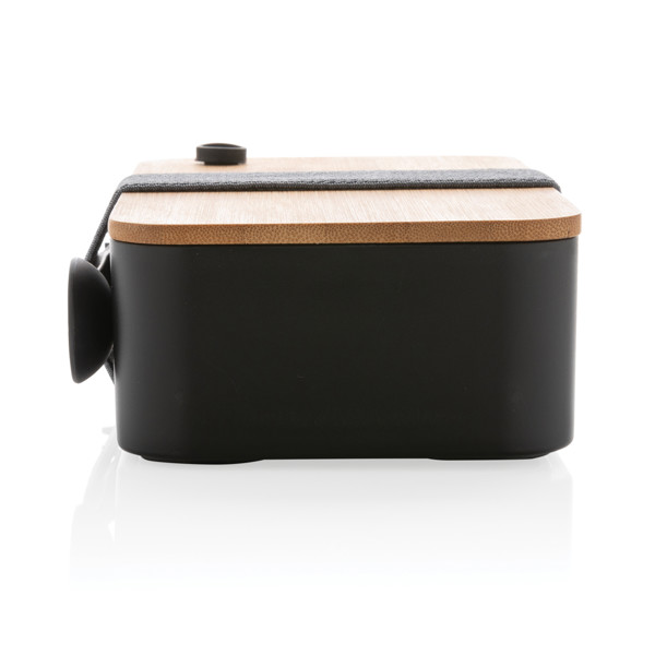 Xd Collection lunchbox s pokrovom iz bambusa, 0,7 l - Črna