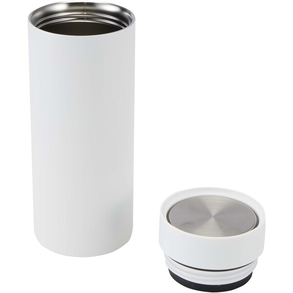 Illuminate 650 ml RCS recycled double wall stainless steel water bottle with 3-piece lid set - White