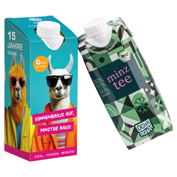Drink Pack mit Ocha-Ocha® BIO Minztee in Werbeverpackung