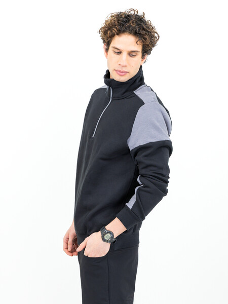 Printer Prime Halfzip Sweater Black/Anthra XS