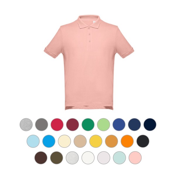 THC ADAM. Polo à manches courtes en coton pour hommes - Jaune / XL