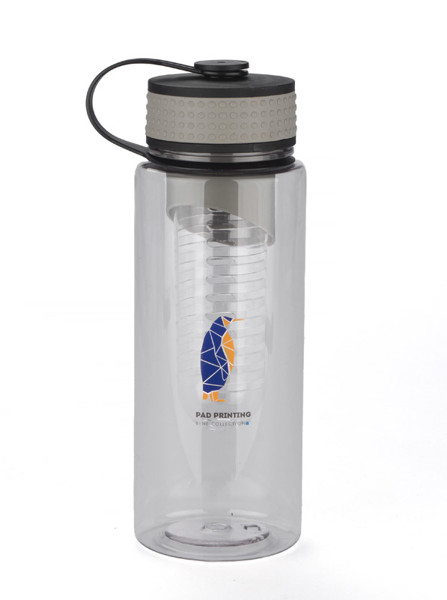Water bottle with fruit container FRUGT 800 ml - grey