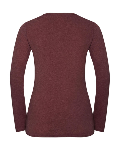 Ladies Long Sleeve Hd T - Silver Marl / L