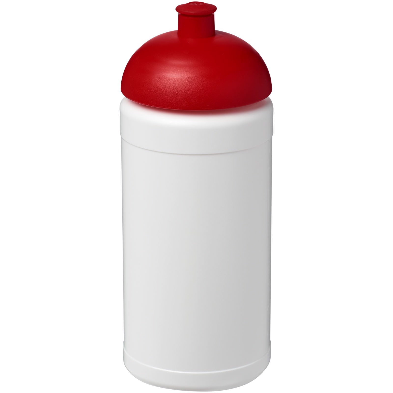 Bidon Baseline® Plus o pojemności 500 ml z wypukłym wieczkiem - Biały / Czerwony