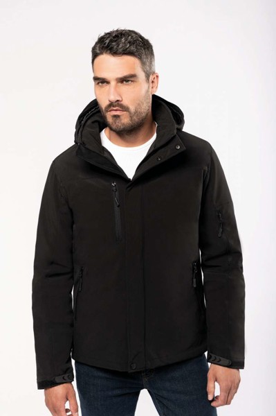 Men's Hooded Softshell Lined Parka - Titanium / XL