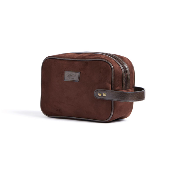 Vinga Hunton washbag polyester, 260x180x100 mm - Brown
