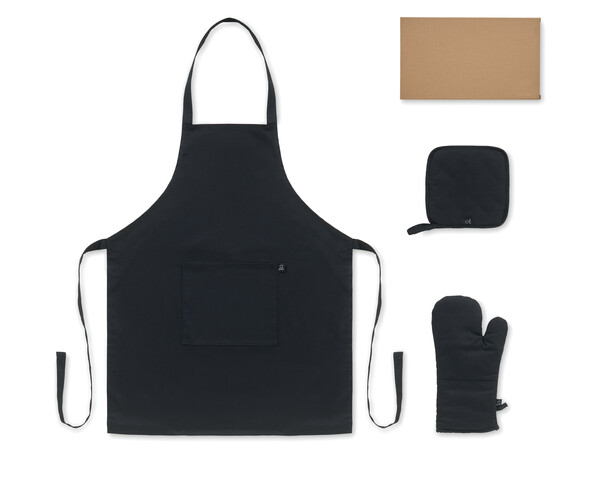 Recycled cotton kitchen set Gala Set - Black