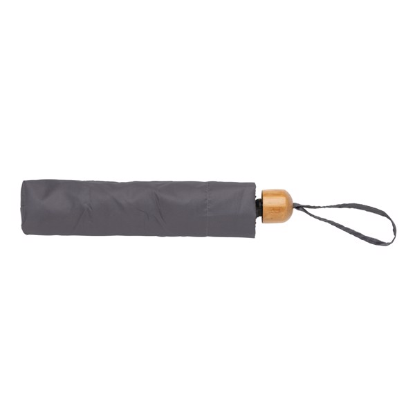 Mini ombrello bambù 20.5" rPET pongee 190T Impact AWARE™ - Carbon Fossile
