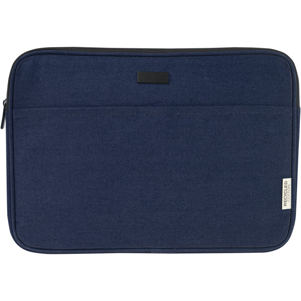 Housse pour ordinateur portable Joey de 2 L en toile recyclée GRS 14 pouces - Marine