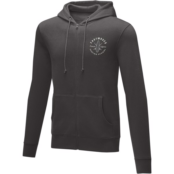 Felpa Theron con cappuccio full zip da uomo - Grigio tempesta / S