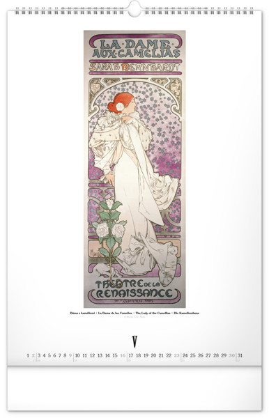 Notique Nástěnný Kalendář Alfons Mucha 2027, 33 x 46 cm