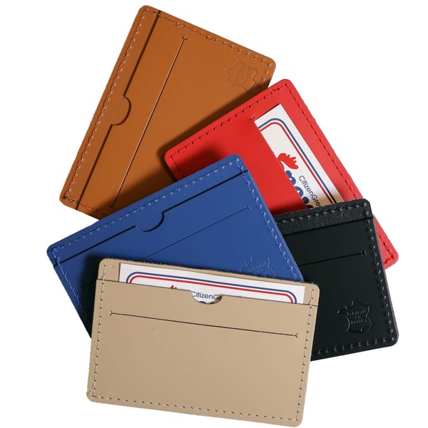 Citizen Green Tintin recycled leather card holder - Navy