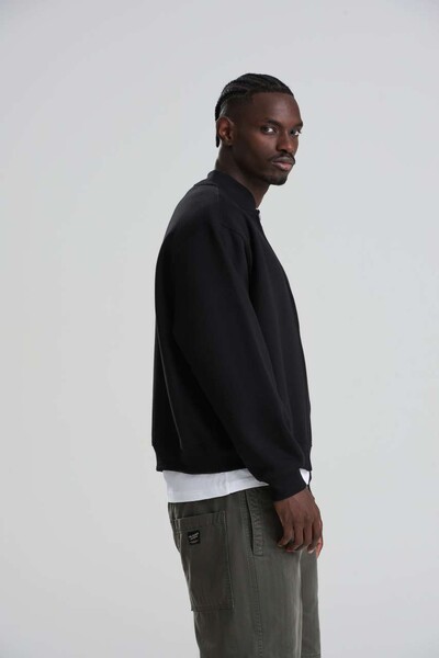 Signature Heavyweight Bomber Sweat - Deep Black / S