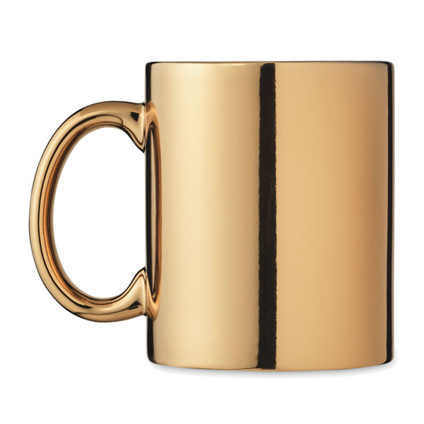 Ceramic mug metallic 300 ml Holly - Gold