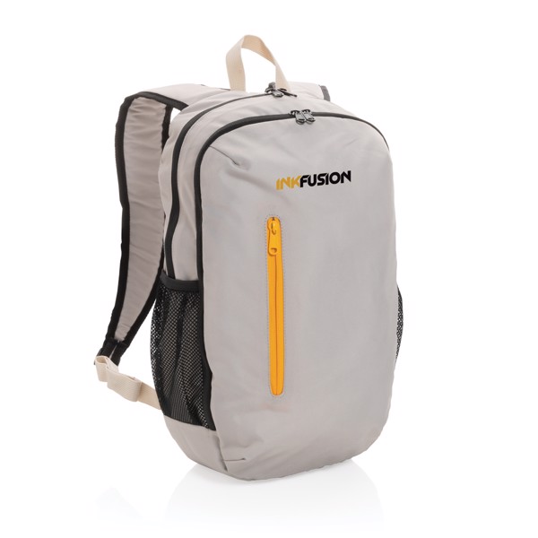 Impact Aware backpack, 15 inch laptop, 300D rPET - White / Orange