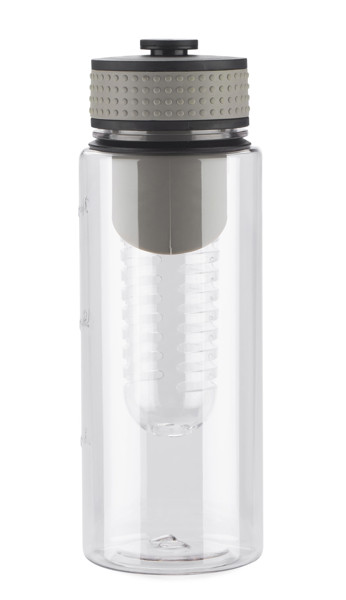 Water bottle with fruit container FRUGT 800 ml - grey