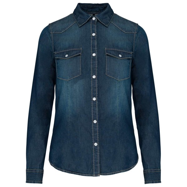 Ladies' Long-Sleeved Denim Shirt - XS