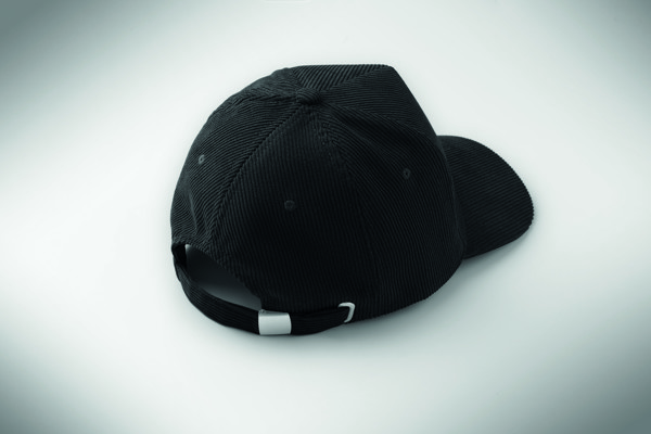 Corduroy 5 panel baseball cap Wale - Black