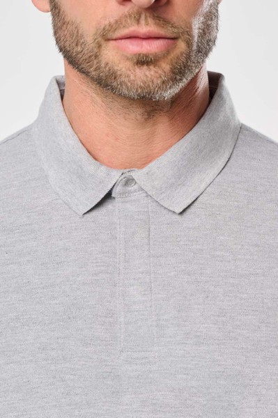 Men's Short Sleeve Stud Polo Shirt - White / 3XL
