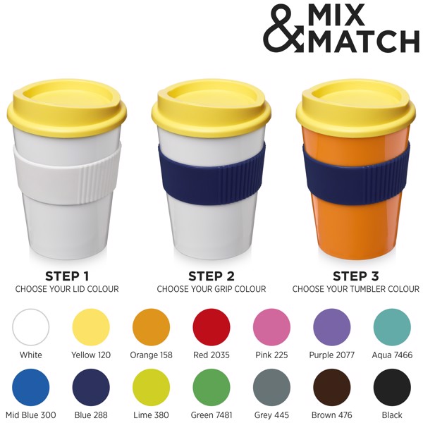 Copo com pega de 300 ml Americano® medio - Azul água / Branco