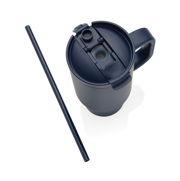 Mug 480 ml étanche en acier inoxydable recyclé RCS Cruiser - Bleu Marine