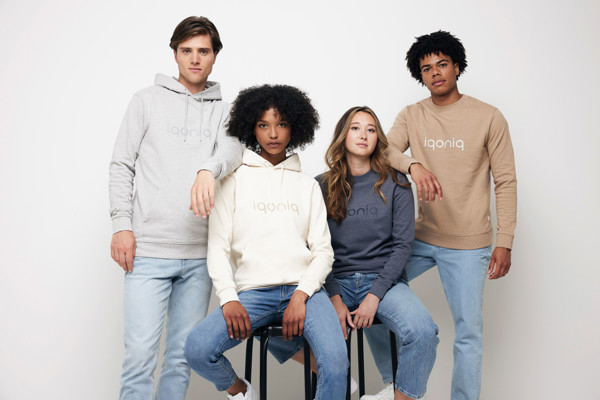 Sweat à capuche en coton recyclé et non teinté Iqoniq Torres - Heather Grey / XL