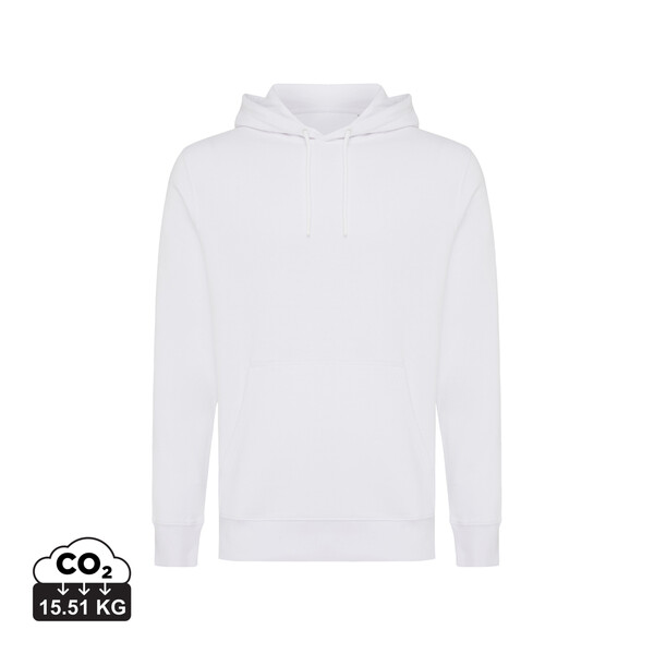 Lehká mikina s kapucí Iqoniq Rila z recykl. bavlny - Recycled White / S