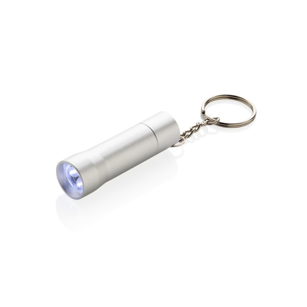 Flash RCS recycled aluminium keychain torch - Silver Grey