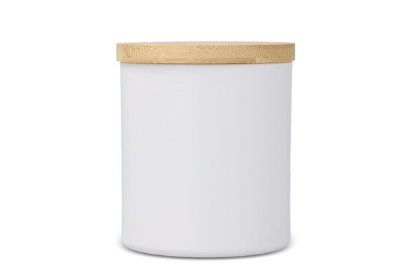 Bougie végétale parfumée Bhakti dans un pot en aluminium recyclé - Blanc