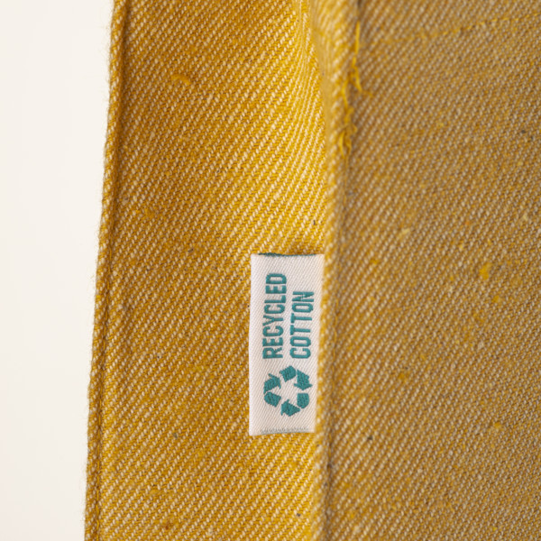 Shopper In Cotone Riciclato 280 G/M2, Manici Lunghi E Soffietto - Giallo