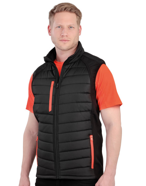 Compass Padded Softshell Gilet - Navy / Yellow / L