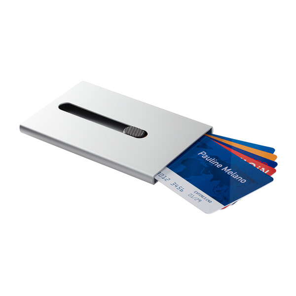 Porte-Cartes avec Protection RFID GRAND OUVERT - argenté
