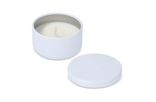 Bougie Asana non parfumée à base de plantes dans une boîte recyclée - Blanc