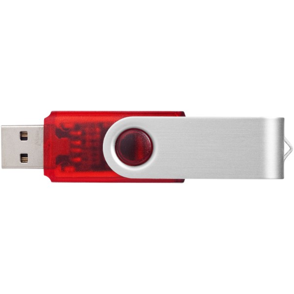 Clé USB rotative translucide - Rouge / 4GB